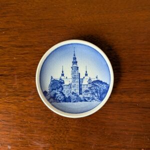 Denmark Rosenborg Castle Hanging  Mini Souvenir Dish Plate 3.25" Blue White